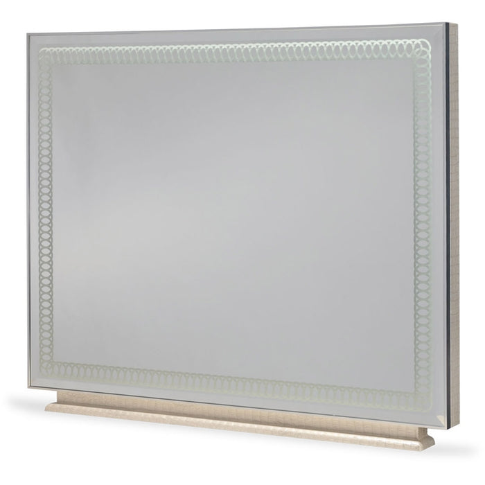 AICO Furniture - Hollywood Swank Upholstered Dresser Mirror in Crystal Croc - NT03060R-09 - GreatFurnitureDeal