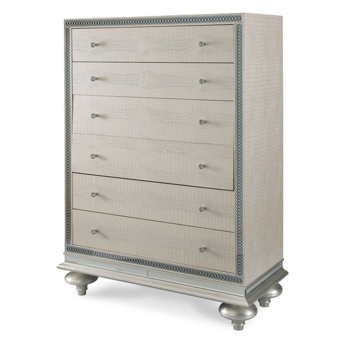 AICO Furniture - Hollywood Swank Upholstered Chest in Crystal Croc - 03070-09 - GreatFurnitureDeal