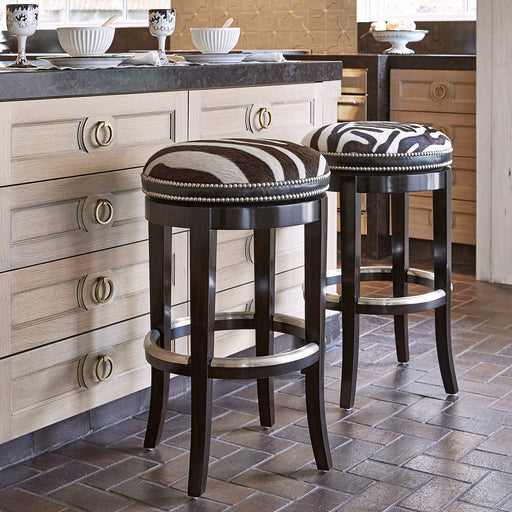 Ambella Home Collection - Zebrano Swivel Barstool - Backless - 03534-510-011 - GreatFurnitureDeal