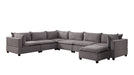 GFD Home - Madison Light Gray Fabric 7 Piece Modular Sectional Sofa Chaise - GreatFurnitureDeal