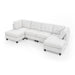 GFD Home - U shape Modular Sectional Sofa，DIY Combination，includes Two Single Chair ，Two Corner and Two Ottoman，Ivory Chenille - GreatFurnitureDeal