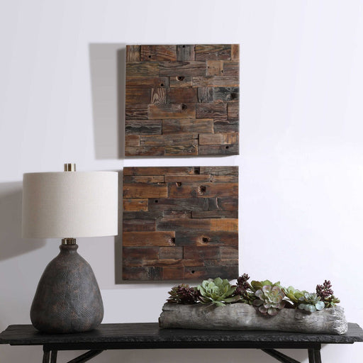 Uttermost - Astern Wood Wall Decor, S-2 - 04239 - GreatFurnitureDeal