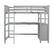 GFD Home - Twin size Loft Bed with Drawers and Desk, Wooden Loft Bed with Shelves - Gray(OLD SKU: LP000530AAE) - GreatFurnitureDeal