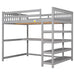 GFD Home - Full Size Loft Bed with Storage Shelves and Under-bed Desk, Gray(OLD SKU:SM000246AAE-1) - GreatFurnitureDeal