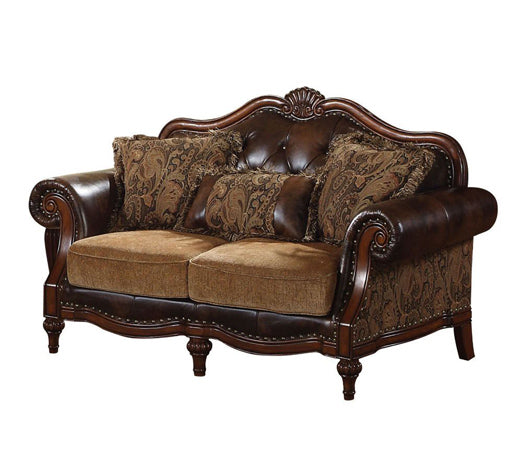 Acme Furniture - Dreena Loveseat w-3 Pillows in Brown - 05496