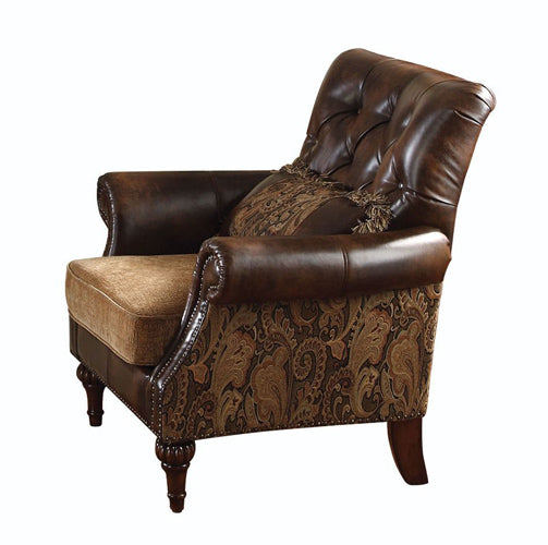Acme Furniture - Dreena Chair & 1 Pillow in Brown - 05497 - GreatFurnitureDeal