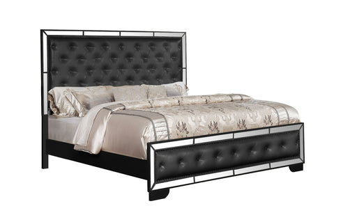 GFD Home - Madison Queen 5-N Pc Upholstery Bedroom Set Made With Wood in Black - GreatFurnitureDeal