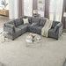 GFD Home - L shape Modular Sectional Sofa，DIY Combination，includes Three Single Chair and Three Corner ，Grey Chenille - GreatFurnitureDeal