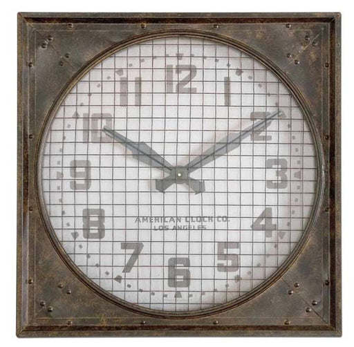 Uttermost - Warehouse Wall Clock with Grill - 06083