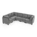 GFD Home - L shape Modular Sectional Sofa，DIY Combination，includes Three Single Chair and Three Corner ，Grey Chenille - GreatFurnitureDeal