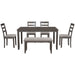 GFD Home - TREXM 6-Piece Kitchen Simple Wooden Dining Table and Chair with Bench, Fabric Cushion (Gray) - GreatFurnitureDeal