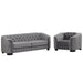 GFD Home - Modern 3-Piece Sofa Sets with Rubber Wood Legs,Velvet Upholstered Couches Sets Including Three Seat Sofa, Loveseat and Single Chair for Living Room Furniture Set,Gray - GreatFurnitureDeal