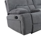 GFD Home - Ohio Manual Recliner 2 Pc Living Room Set Made With Chenille Upholstery in Gray - GreatFurnitureDeal