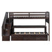 GFD Home - Stairway Twin XL Loft Bed with Twin Size Trundle and 3 Drawers, Storage, Desk, Espresso - GreatFurnitureDeal