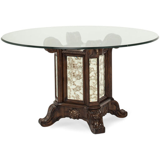 AICO Furniture - Platine de Royale 54 inch Round Pedestal Glass Top Table - 09001-GL54TE-229