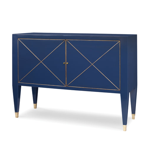 Ambella Home Collection - Beaumont Cabinet - Cadet Blue w/ Gold - 09209-820-021