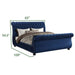 GFD Home - Kendall Queen 4 Pc Tufted Upholstery Vanity Bedroom Set Made With Wood In Blue - GreatFurnitureDeal