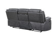 GFD Home - Martin 2 Pc Manual Reclining Sofa set finished with Faux Leather/ Wood in Gray - GreatFurnitureDeal