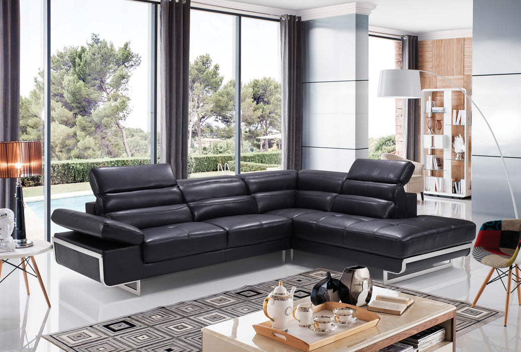 ESF Furniture - 2347 Sectional in Black - 2347-SECTIONALLEFT - GreatFurnitureDeal