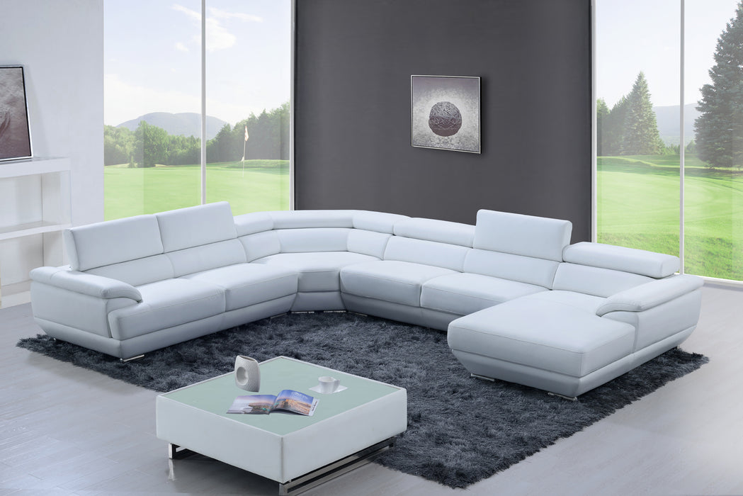 ESF Furniture - 430 Sectional in Pure White - 430RIGHTPUREWHITE