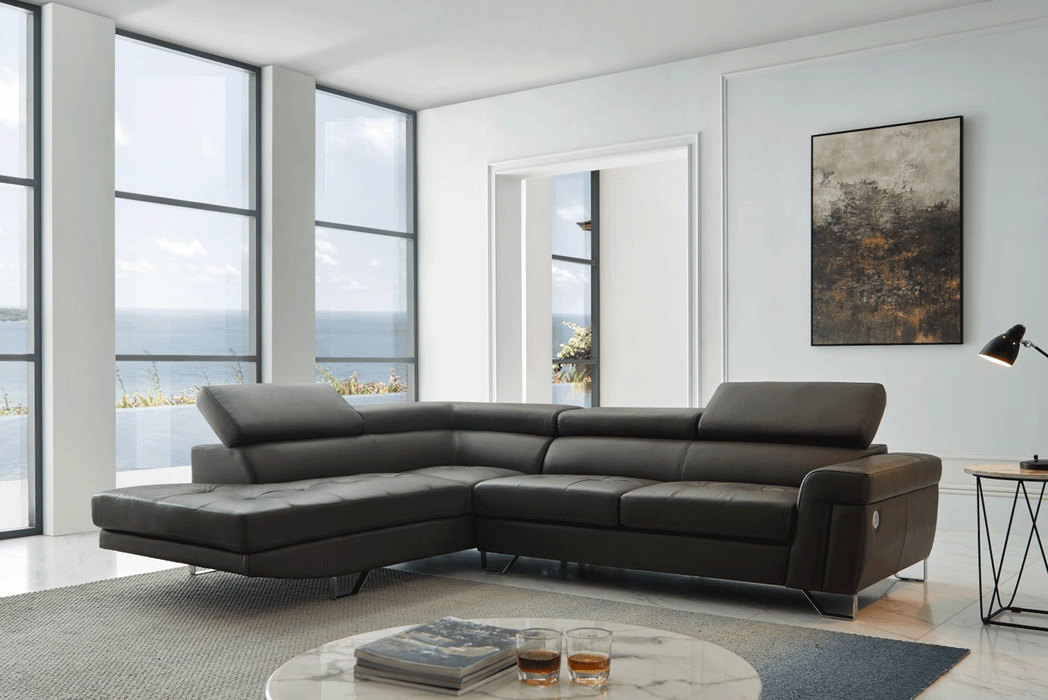 ESF Furniture - 1807 Sectional Sofa Left in grey - 1807SECTIONALLEFT