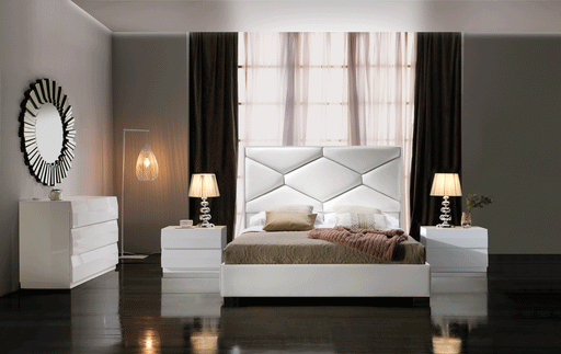 ESF Furniture - Martina Lux 3 Piece King Storage Bedroom Set in White - MARTINALUXKS-3SET - GreatFurnitureDeal