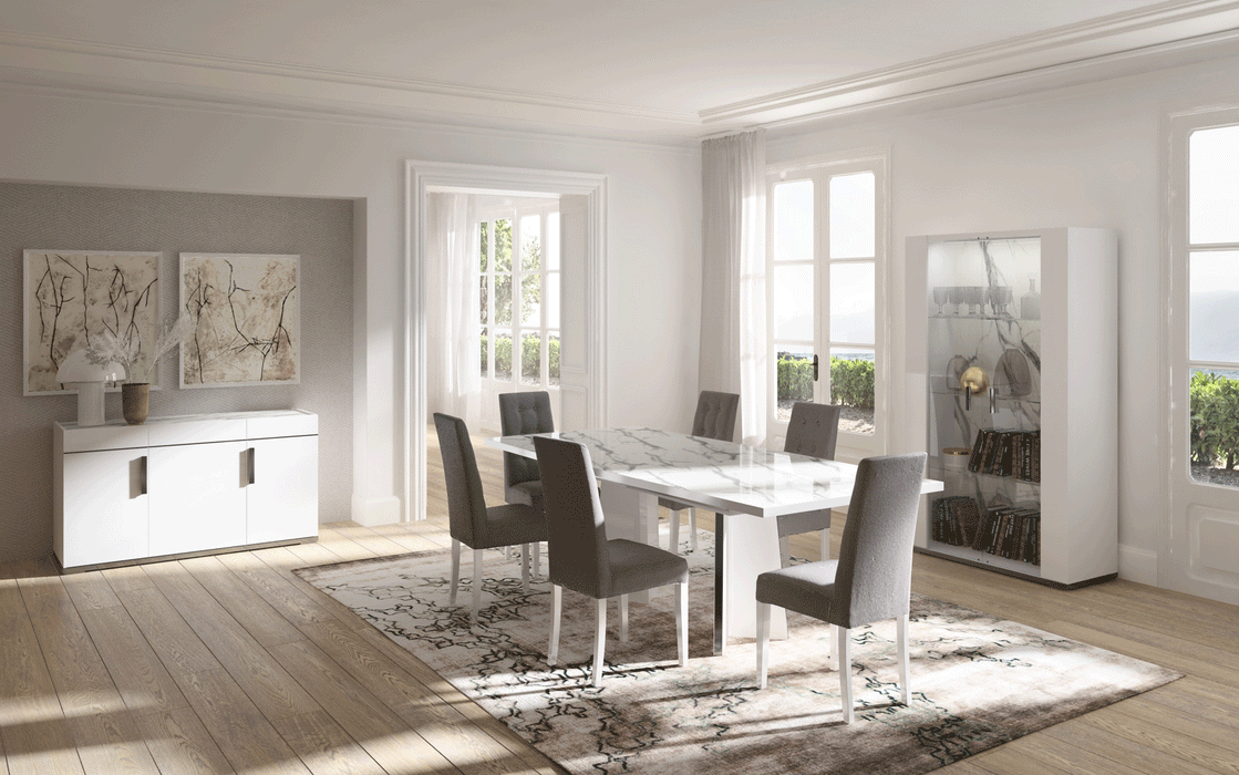 ESF Furniture - Carrara Dining Table 10 Piece Dining Room Set w/1-ext - CARRARATABLE-10SET - GreatFurnitureDeal