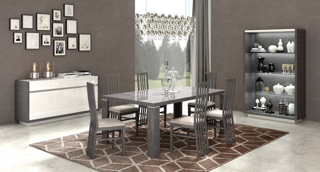 ESF Furniture -  Mangano Dining Table 7 Piece Dining Room Set w/2-ext in Gray - MANGANOTABLE-7SET - GreatFurnitureDeal