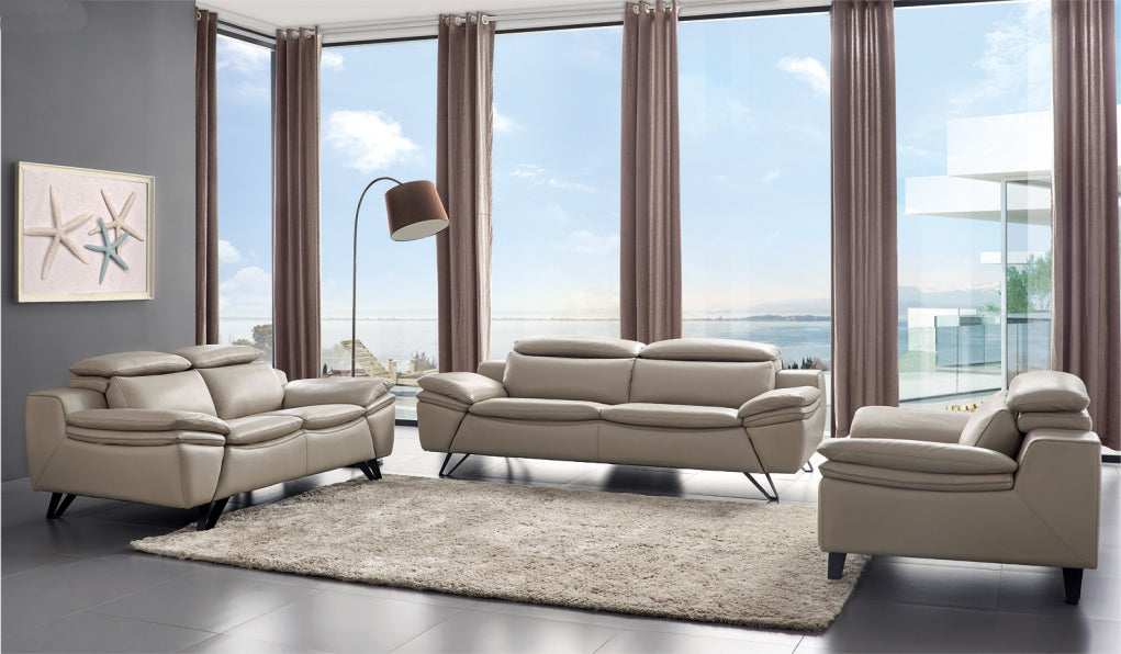 ESF Furniture -  973 Living Room 3 Piece Living Room Set in Light Gray - 973SLC-3SET