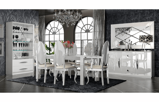 ESF Furniture - Carmen Dining Table 10 Piece Dining Room Set in White - CARMENTABLEWHITE-10SET - GreatFurnitureDeal