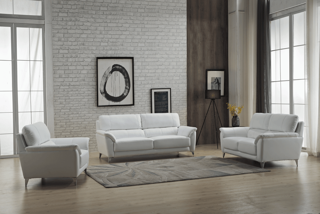 ESF Furniture - 406 Living Room 3 Piece Living Room Set in White - 406 OWHITESLC-3SET