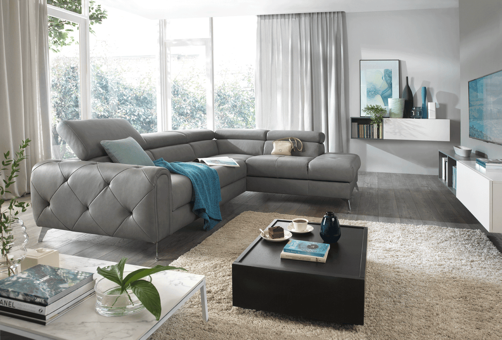 ESF Furniture - Camelia Sectional Sofa w/Bed and Storage in grey - CAMELIASECTIONALRIGHT