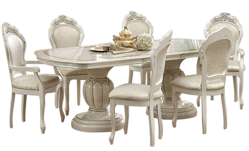 ESF Furniture - Leonardo 7 Piece Dining Table Set in Ceramic  - LEONARDOTABLE-CERAMIC-7SET - GreatFurnitureDeal