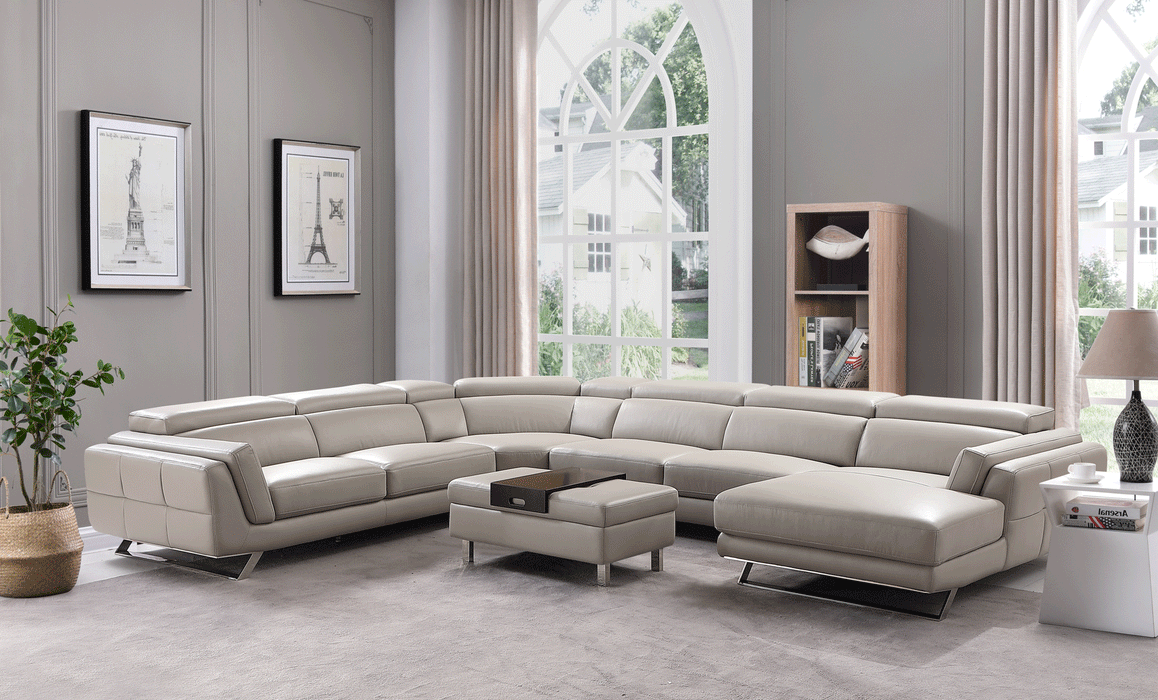 ESF Furniture - 582 Sectional in Light Gray - 582SECTIONAR - GreatFurnitureDeal