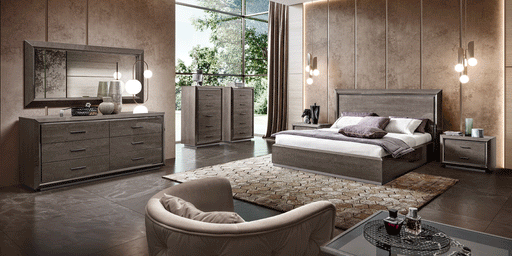 ESF Furniture - Elite Night LEGNO 6 Piece King Bedroom Set in Silver Birch - ELITEKSLEGNO-6SET - GreatFurnitureDeal