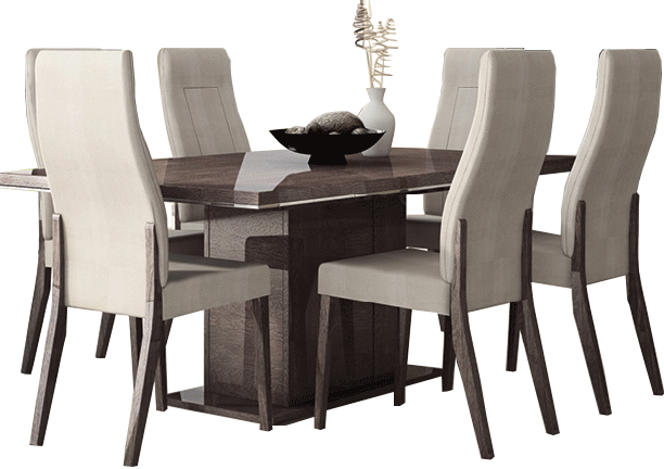 ESF Furniture - Prestige Dining Table 7 Piece Dining Room Set - PRESTIGE1DOORCHINAR-7SET
