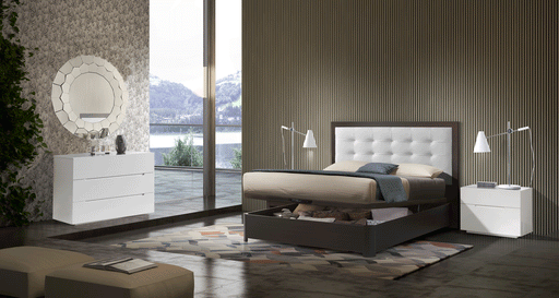 ESF Furniture - Regina 5 Piece Queen Storage Bedroom Set in White - REGINABEDQS-WHITE-5SET - GreatFurnitureDeal
