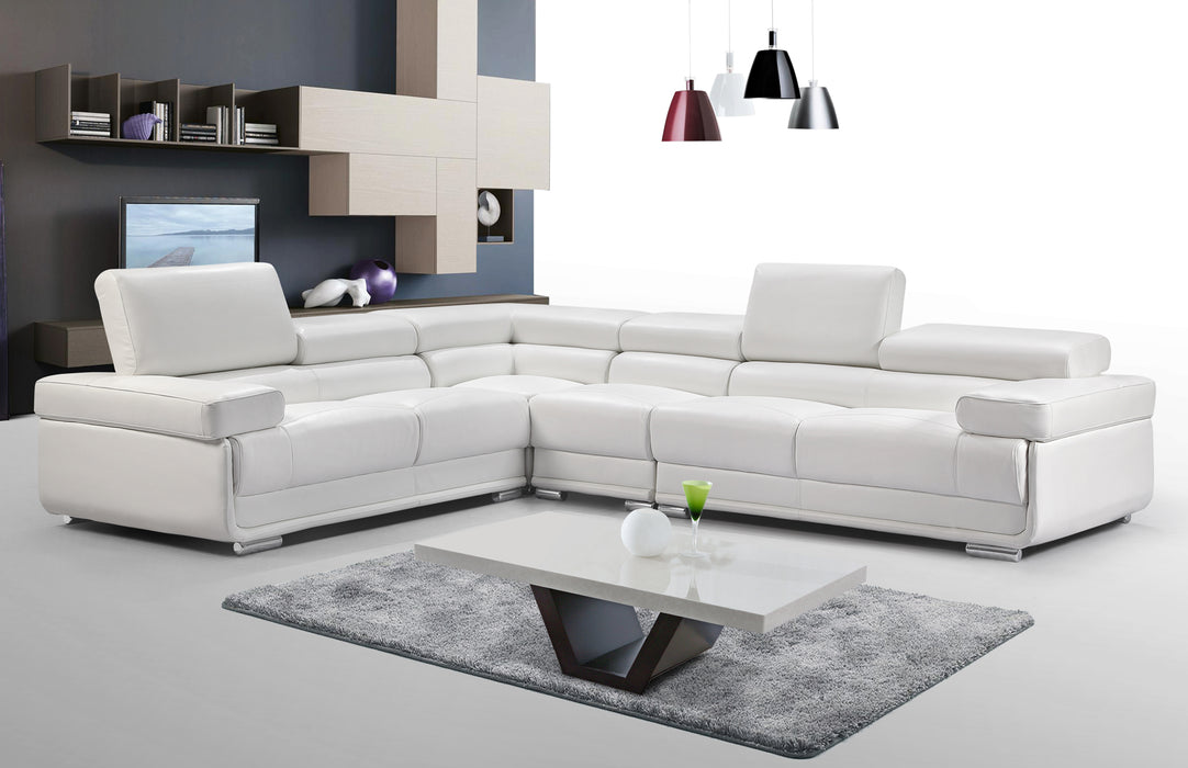 ESF Furniture - 2119 Sectional in White - 2119SECTIONALWHIITE