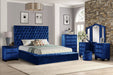 GFD Home - Nora Queen Size Tufted Upholstery Storage Bed made with Wood in Blue - GreatFurnitureDeal