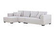 GFD Home - 134'' Mid Century Modern Sofa L-Shape Sectional Sofa Couch Left Chaise for Living Room, Beige - GreatFurnitureDeal