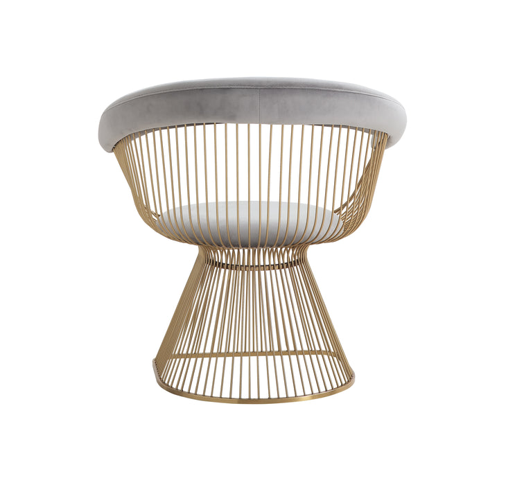 GFD Home - Modrest Chandler Modern Grey Velvet & Gold Dining Chair - GreatFurnitureDeal