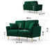 GFD Home - Sofa Sets for Living Room 3 Piece Mid Century Modern Sectional Couch Set, 2 Upholstered Loveseat Sofas and one 3-Seat Sofa (3, Green Velvet) - GreatFurnitureDeal