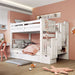 GFD Home - Full Over Full Bunk Bed with Shelves and 6 Storage Drawers, White(Old SKU：LP000046AAK) - GreatFurnitureDeal