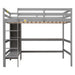 GFD Home - Full Size Loft Bed with Multifunction Shelves and Under-bed Desk, Gray - GreatFurnitureDeal