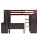 GFD Home - Twin size Loft Bed with a Stand-alone bed, Shelves,Desk,and Wardrobe-Espresso - GreatFurnitureDeal