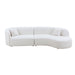 Luxury Modern Style Living Room Upholstery Curved Sofa with Chaise 2-Piece Set, Right Hand Facing Sectional,  Boucle Couch, White - GreatFurnitureDeal