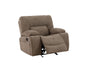GFD Home - Ohio Manual Recliner 3Pc Living Room Set Made With Chenille Upholstery in Brown - GreatFurnitureDeal