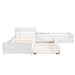 GFD Home - L-shaped Platform Bed with Trundle and Drawers Linked with built-in Desk,Twin,White - GreatFurnitureDeal