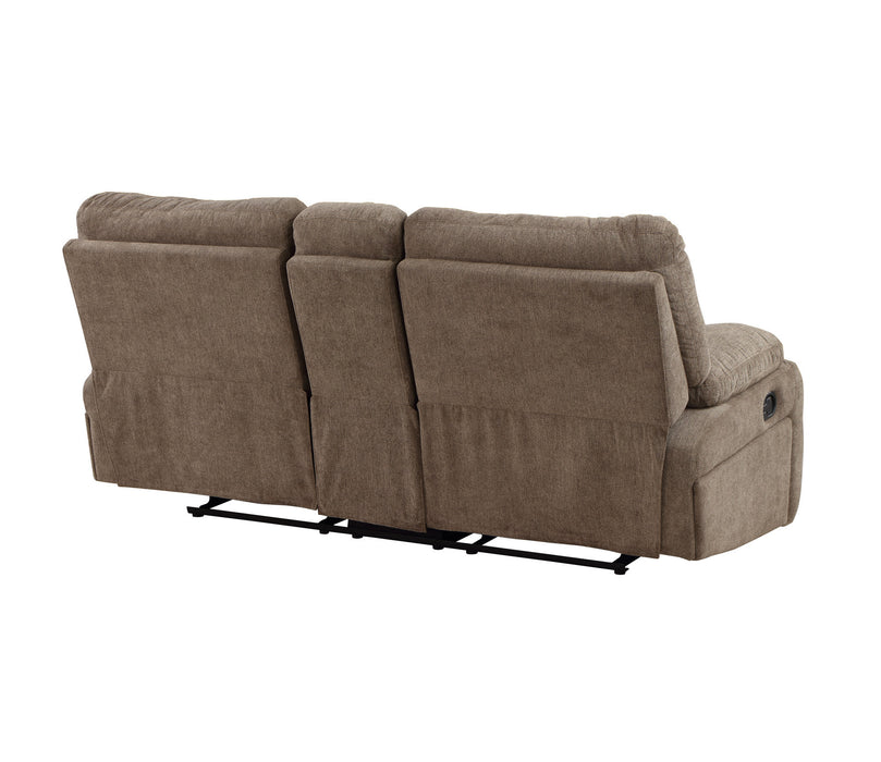 GFD Home - Ohio Manual Recliner 3Pc Living Room Set Made With Chenille Upholstery in Brown - GreatFurnitureDeal