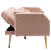 GFD Home - COOLMORE  Velvet  Sofa , Accent sofa .loveseat sofa with rose gold metal feet  and  Teal  Velvet - GreatFurnitureDeal